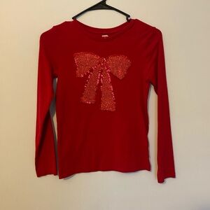 Girls Gymboree Red knit, long sleeve short. Size 12